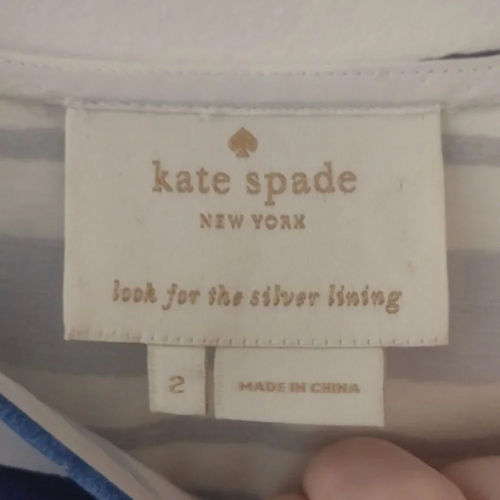 Kate Spade Mariella Fit-And-Flare Blue Striped Dress Size 2